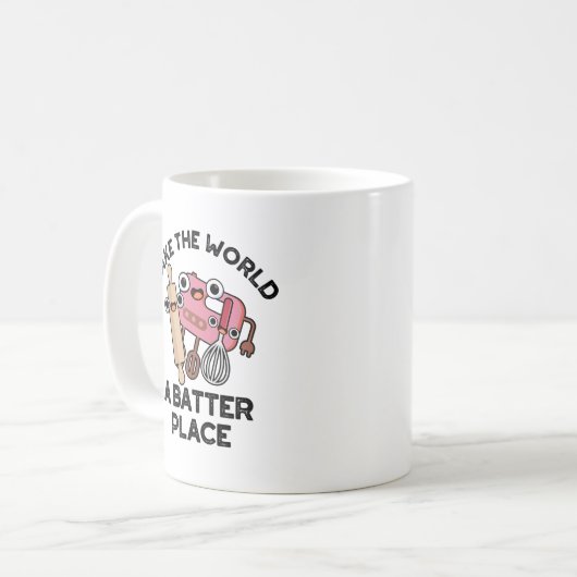 Bake the World A Batter Place Funny Baking Pub Kaffeetasse (Vorderseite Links)