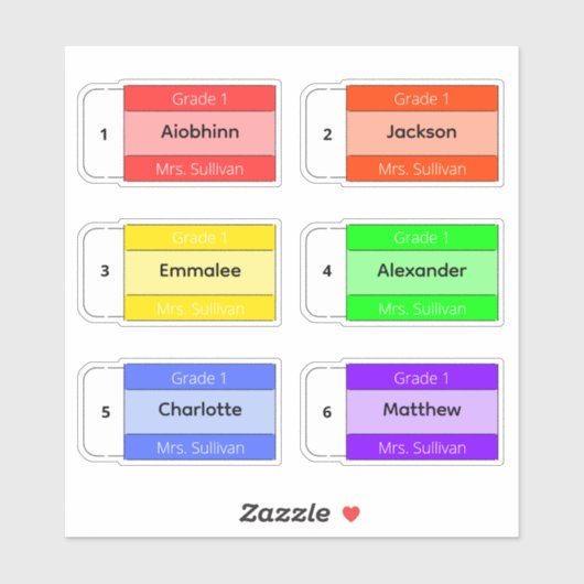 Bake to School Custom Multiple Name Stickers Aufkleber (Blatt)