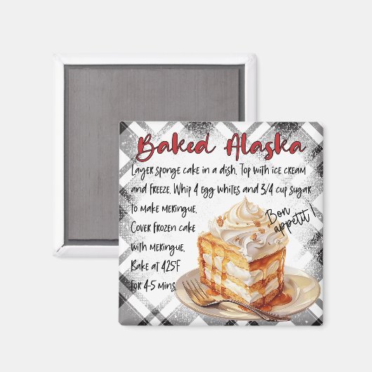 Baked Alaska Recipe Magnet (Vorderseite/Rückseite)