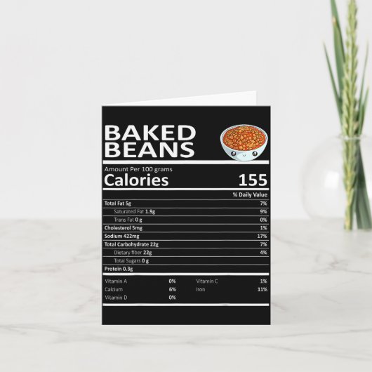 Baked Beans Nutritional Facts Thanksgiving X-mas G Karte (Vorderseite)