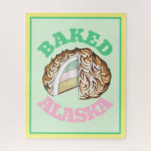 Baked Bombe Alaska Ice Cream Cake Dessert Futter Puzzle