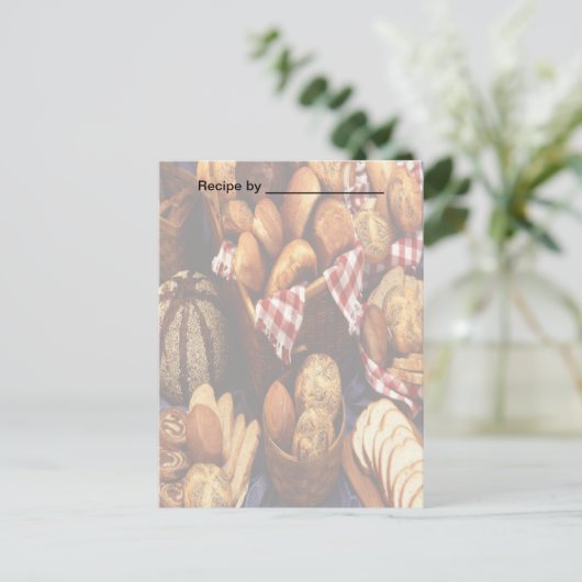 Baked Breads Recipe Blank Card Postkarte (Stehend Vorderseite)