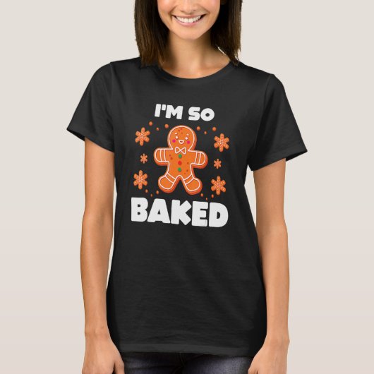 Baked Gingerbread Man Costume Christmas Cookie T-Shirt (Vorderseite)