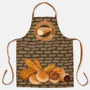 Baked Goodies Brot Baker's Logo gestrichen Steine Schürze