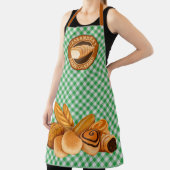 Baked Goodies Brot Baker's Logo Green Gingham Schürze (InSitu)