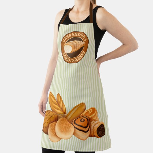 Baked Goodies Konditorei Brot Baker Logo Green Str Schürze (InSitu)