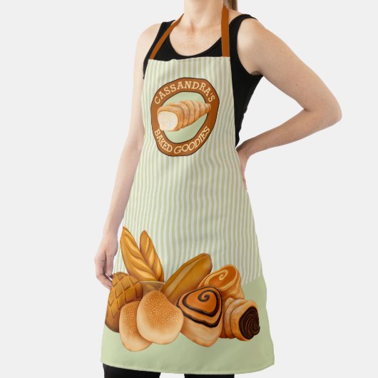 Baked Goodies Konditorei Brot Baker Logo Grüner St Schürze (InSitu)