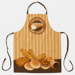 Baked Goodies Konditorei Brot Baker's Logo Streife Schürze