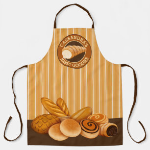 Baked Goodies Konditorei Brot Baker's Logo Streife Schürze