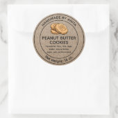 Baked Goods Peanut Butter Cookies Label Kraft Runder Aufkleber (Tasche)