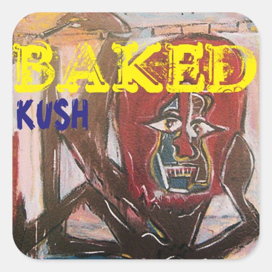 BAKED KUSH QUADRATISCHER AUFKLEBER (Vorderseite)