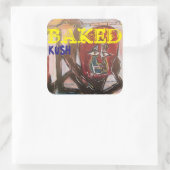 BAKED KUSH QUADRATISCHER AUFKLEBER (Tasche)