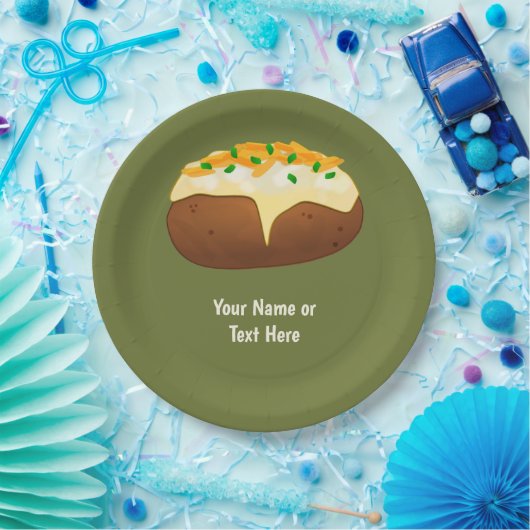 Baked Potato in Skin - Käse & Chive - Text hinzufü Pappteller (Party)