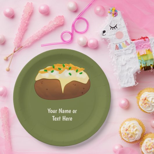 Baked Potato in Skin - Käse & Chive - Text hinzufü Pappteller (Party)