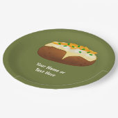 Baked Potato in Skin - Käse & Chive - Text hinzufü Pappteller (Schrägansicht)