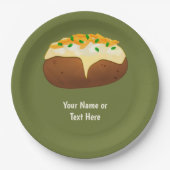 Baked Potato in Skin - Käse & Chive - Text hinzufü Pappteller (Vorderseite)