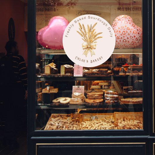 Baked Sourdough Bread Wheat Bow Fensteraufkleber