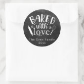 Baked with Liebe Chalkboard Holiday Modern Runder Aufkleber (Tasche)