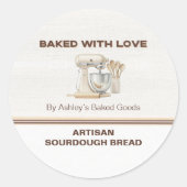 Baked With Love Artisan Bread Bakery Sticker (Vorderseite)