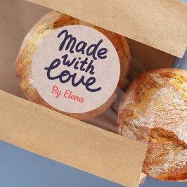 Baked with love Craft Paper Runder Aufkleber