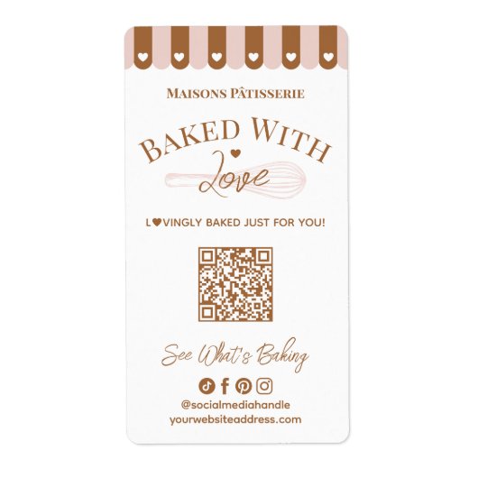 Baked With Love Hand Drawn Whisk QR Code Bakery (Vorne)