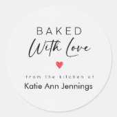 Baked With Love Label From the Kitchen Of Sticker (Vorderseite)