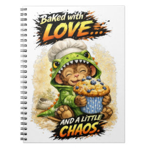 Baked with Love Notebook Cute Dino Notizblock