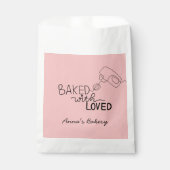 Baked with love pink handwriting geschenktütchen (Vorderseite)