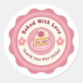 Baked With Love Sticker (Vorderseite)