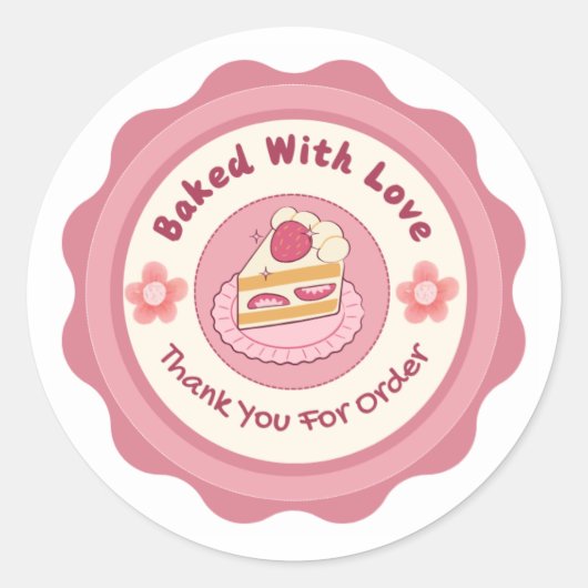 Baked With Love Sticker (Vorderseite)