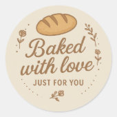 Baked With Love Sticker Label (Vorderseite)
