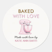 Baked with Love Stickers Labels with Pink Mixer (Vorderseite)
