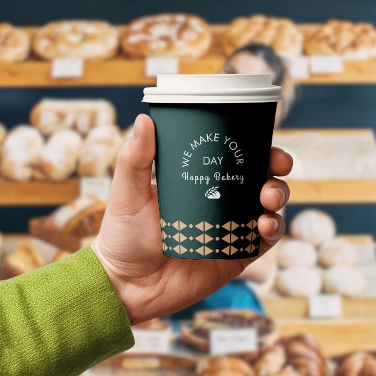 Bakeholder-Logos Geschäftsbereich Rundtext Grün Pappbecher