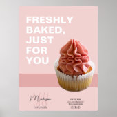 Bakeholder Monogram Logo Cupcake Foto Pink Poster (Vorne)
