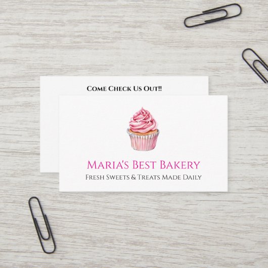 Baker Bäckerei Geschäft Café Visitenkarte (Vorderseite/Rückseite Beispiel)