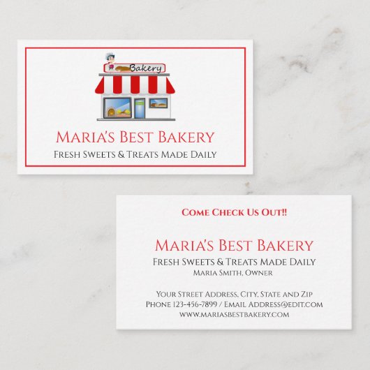 Baker Bäckerei Geschäft Café Visitenkarte (Vorne/Hinten)