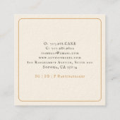 Baker Bakery Baking Utensils Quadratische Visitenkarte (Rückseite)