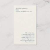Baker Bakery Business Cards Visitenkarte (Rückseite)