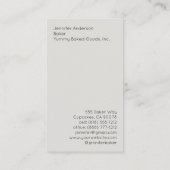 Baker Bakery Business Cards Visitenkarte (Rückseite)