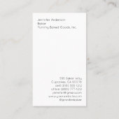 Baker Bakery Business Cards Visitenkarte (Rückseite)