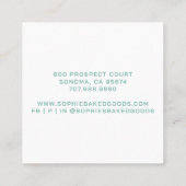 Baker Bakery Cupcake Logo Square Business Card Quadratische Visitenkarte (Rückseite)