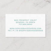 Baker Bakery Cupcake Logo Square Business Card Visitenkarte (Rückseite)
