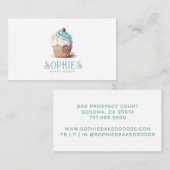 Baker Bakery Cupcake Logo Square Business Card Visitenkarte (Vorne/Hinten)