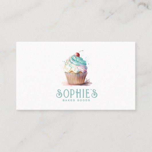 Baker Bakery Cupcake Logo Square Business Card Visitenkarte (Vorderseite)
