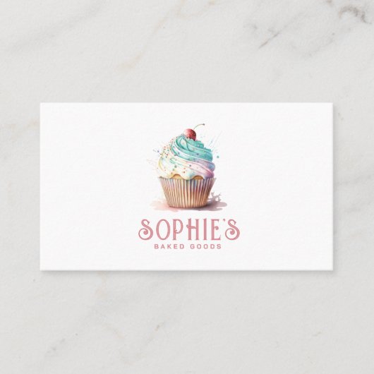 Baker Bakery Cupcake Logo Visitenkarte (Vorderseite)