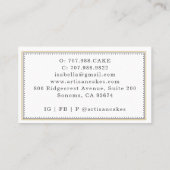 Baker Bakery Koch Tools Business Card Visitenkarte (Rückseite)