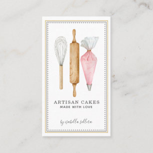 Baker Bakery Pastry Chef Tools Business Card Visitenkarte