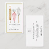 Baker Bakery Tools Pastry Chef Logo Business Card Visitenkarte (Vorne/Hinten)