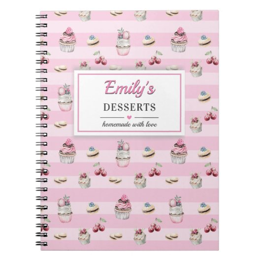 Baker Baking Sweet Dessert Blank Recipe Kitchen Notizblock (Vorderseite)