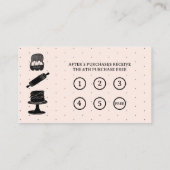 Baker Baking Utensids Rosa Black Loyalty Cards Visitenkarte (Rückseite)